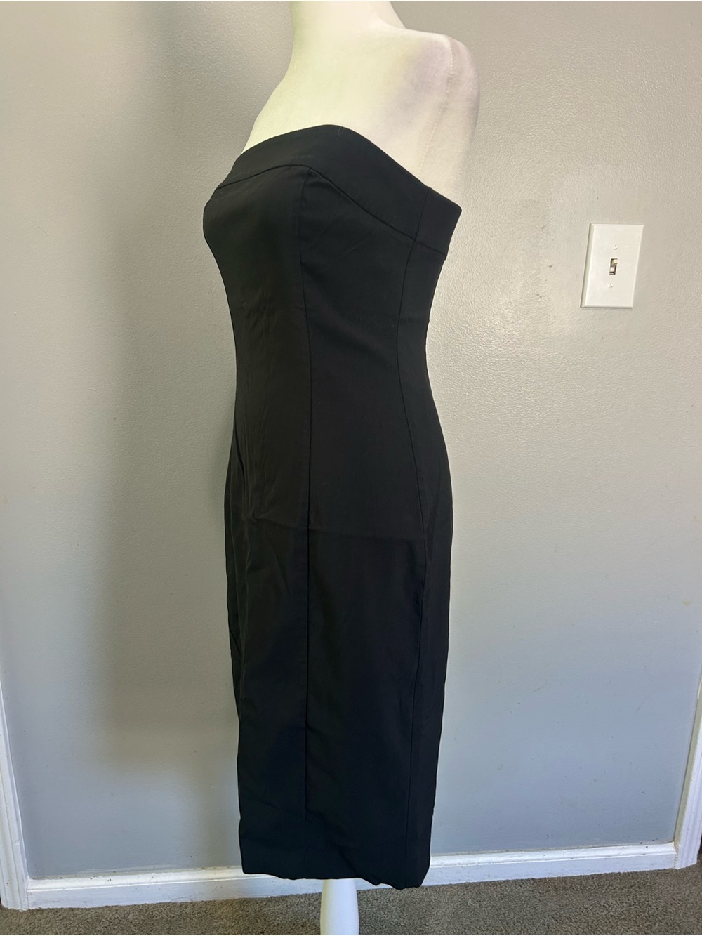 Express Strapless Black Stretch Sheath Dress Bodycon Black Tie Date